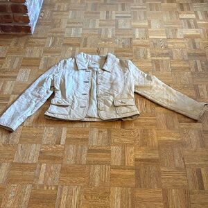 Wilsons Leather Beige Quilted Utility Jacket